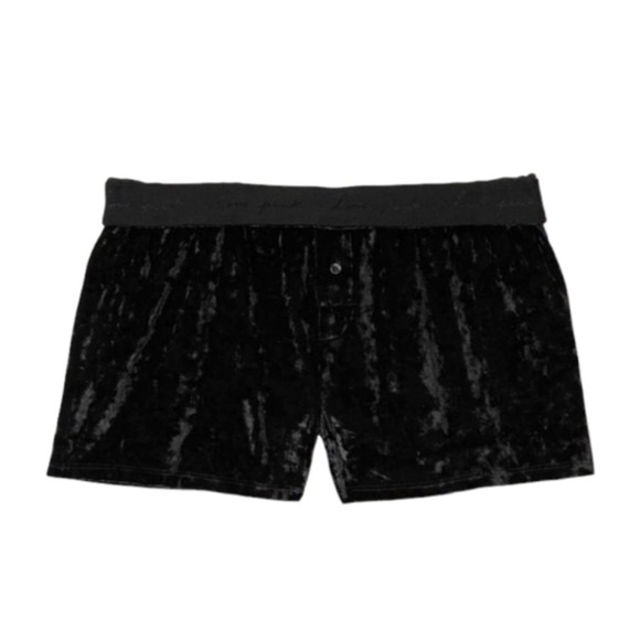 Victoria Secret PINK Set BRALETTE Size XS Boxy PJ Shorts BLACK VELVET Size S - Picture 10 of 12
